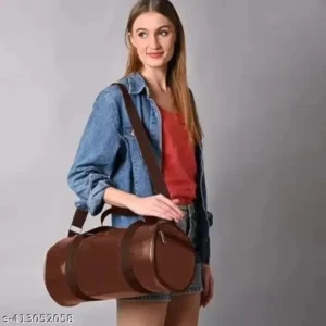 Brown PU Leather Gym Duffle